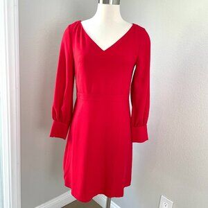 NEW $129 Ann Taylor Womens 8P Red Lantern Sleeve Flare Dress
